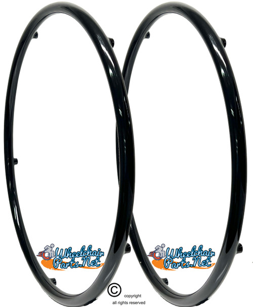 24" Vinyl Coated Pushrim, Fits on X-CORE 5 Spoke Wheel. Sold as pair