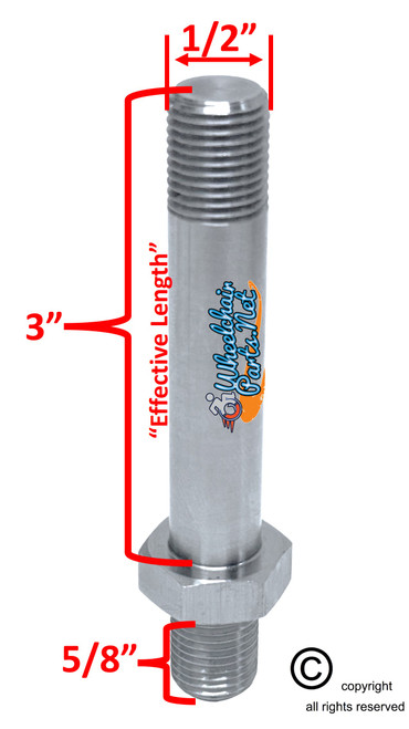 CSB030 - 3" STAINLESS STEEL STEM BOLT WITH NUTS AND WASHERS. SET OF 2