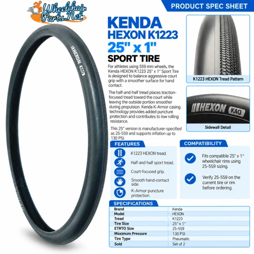 Kenda HEXON K1223 25" x 1" (25-559) Sport Tire | Set of 2
