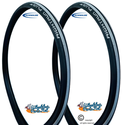 24" x 1" (25-540) SCHWALBE RIGHTRUN PLUS. Pneumatic Tire. Sold as Pair