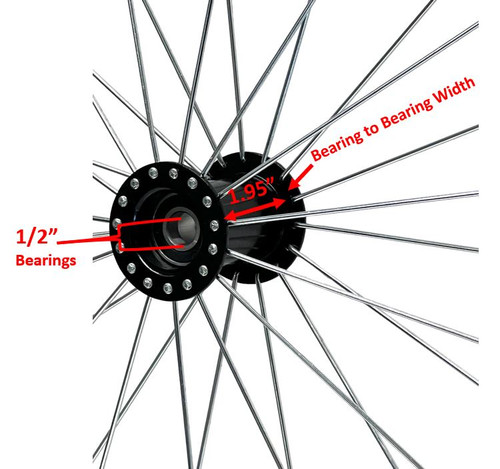 24" x 1 3/8" Wire Spoke (30 spokes) Wheel With Soft Roll Tire