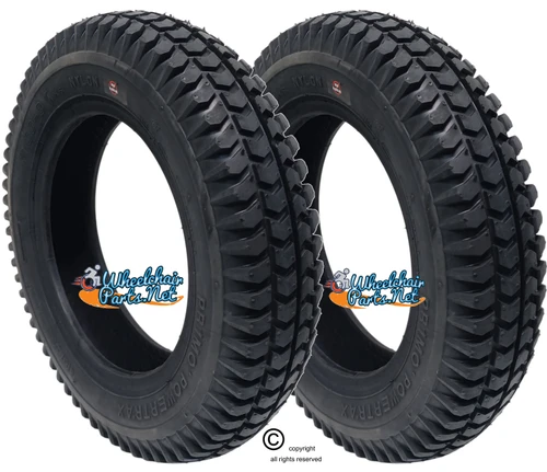 14 X 3"  (3.00-8) BLACK NON-MARKING TURF (POWER TRAX). SOLD AS PAIR