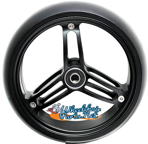 6x1 1/2" Sentinel Caster BLACK Wheel With Soft Polyurethane Tire & 5/16" Bearings