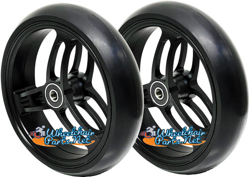 4x1 1/2" Sentinel Caster BLACK Wheel With Soft Polyurethane Tire & 5/16" Bearings 4x1 1/2" Sentinel Caster BLACK Wheel With Soft Polyurethane Tire & 5/16" Bearings