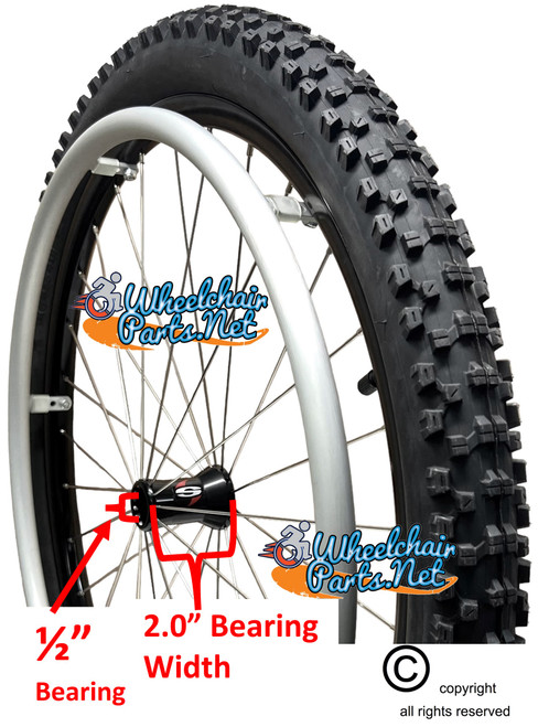 24" (50-540) - SPINERGY 30 SPOKE REAR WHEEL WITH KENDA NEVEGAL ALL TERRAIN TIRE
