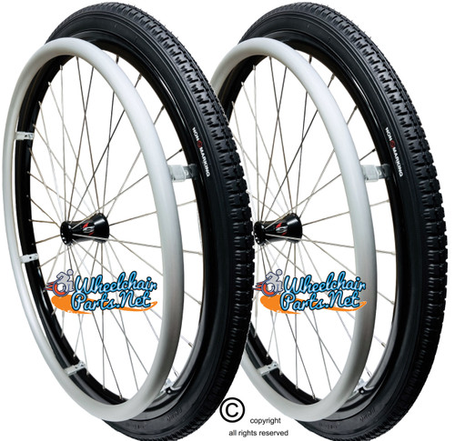 24"x1 3/8" (540) - SPINERGY 30 SPOKE REAR WHEEL WITH PRIMO BLACK  NON-MARKING PNEUMATIC TIRE 24"x1 3/8" (540) - SPINERGY 30 SPOKE REAR WHEEL WITH PRIMO BLACK  NON-MARKING PNEUMATIC TIRE