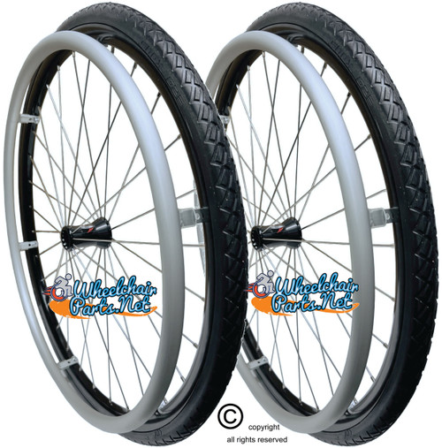 24"x 1" (540) - SPINERGY 30 SPOKE REAR WHEEL WITH SOLID SHOX G2 ALL TERRAIN TREAD 24"x 1" (540) - SPINERGY 30 SPOKE REAR WHEEL WITH SOLID SHOX G2 ALL TERRAIN TREAD