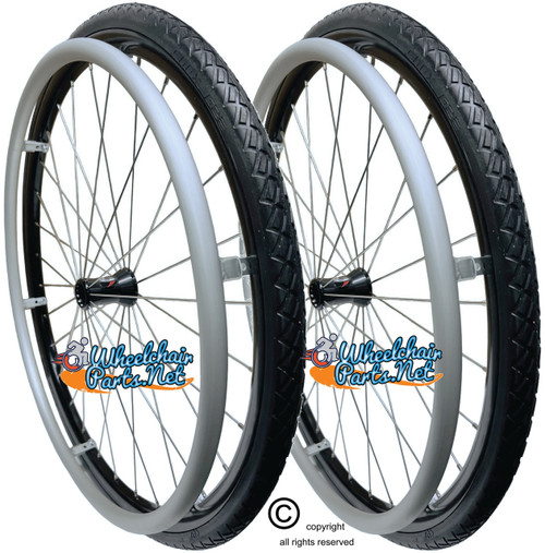 25"x 1" (540) - SPINERGY 30 SPOKE REAR WHEEL WITH SOLID SHOX G2 ALL TERRAIN TREAD 25"x 1" (540) - SPINERGY 30 SPOKE REAR WHEEL WITH SOLID SHOX G2 ALL TERRAIN TREAD