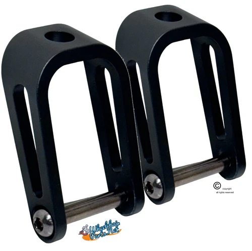4" Black Aluminum Caster Fork | Set of 2