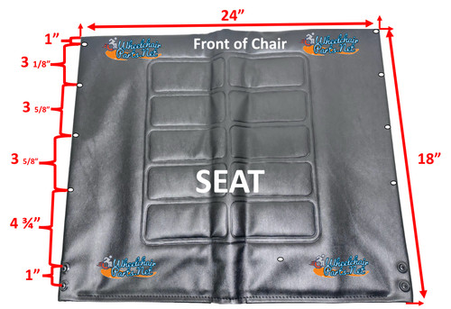 SEAT 24 X 18" INVACARE - WITH 6 MOUNTING SCREWS.  FITS ON CHAIRS AFTER 9/30/03 SEAT 24 X 18" INVACARE - WITH 6 MOUNTING SCREWS.  FITS ON CHAIRS AFTER 9/30/03