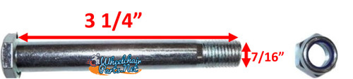 7/16"  x 3 1/4" Standard Axle with Nylock Nut. Sold as each