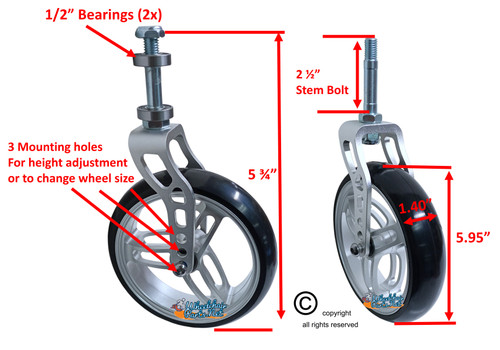 Silver Fork With 6x1.4 Silver Wheel (FK4581-W6141). Set of 2