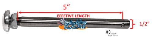 1/2" x 5" TITANIUM Quick Release Axle and full size, round push button. 1/2" x 5" TITANIUM Quick Release Axle and full size, round push button.
