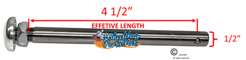 1/2" x 4  1/2" TITANIUM Quick Release Axle and full size, round push button 1/2" x 4  1/2" TITANIUM Quick Release Axle and full size, round push button