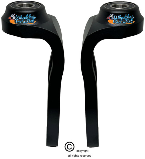 Aluminum Caster Fork, Single-Arm. BLACK HARD ANODIZE. Can be used with 3"-5" Wheels. Sold as Pair