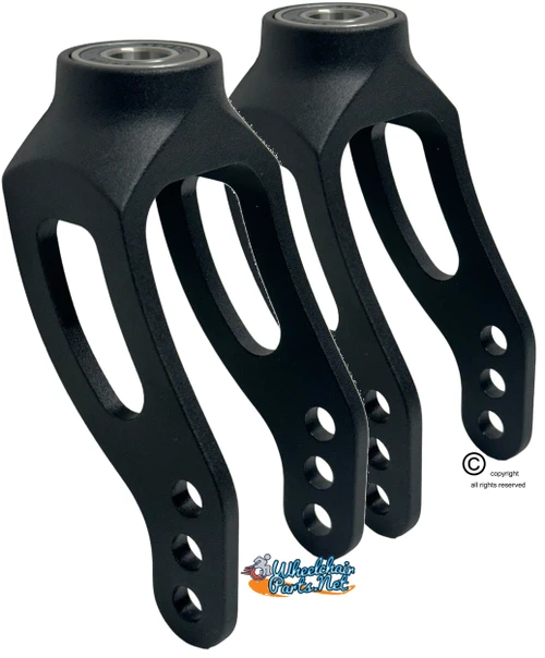 Aluminum Caster Fork, Black Anodized. Standard Size | Set of 2