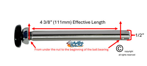 Quick Release Axle 4 3/8" x 1/2" (111mm), ALUMINUM Push Button