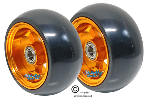 3" x 1.4" Caster Wheel With GOLD Aluminum Rim and 5/16" Bearings. 3" x 1.4" Caster Wheel With GOLD Aluminum Rim and 5/16" Bearings.