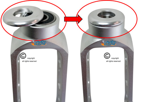 Silver Aluminum Fork Bearing Cap For Caster Fork Top Bearing. Set of 2