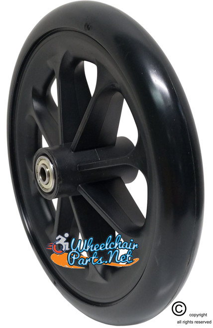 8" Caster wheel with 8mm (5/16") Bearings for Drive Medical Steel Transport, Blue Streak, Cruiser III, Silver Sport 1, Silver Sport 2, and Silver Sport Full Recliner. Sold as each