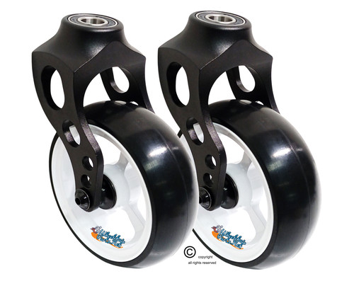 Aluminum Caster Fork Assembly With 5x.140 Soft Roll Caster-White Rim