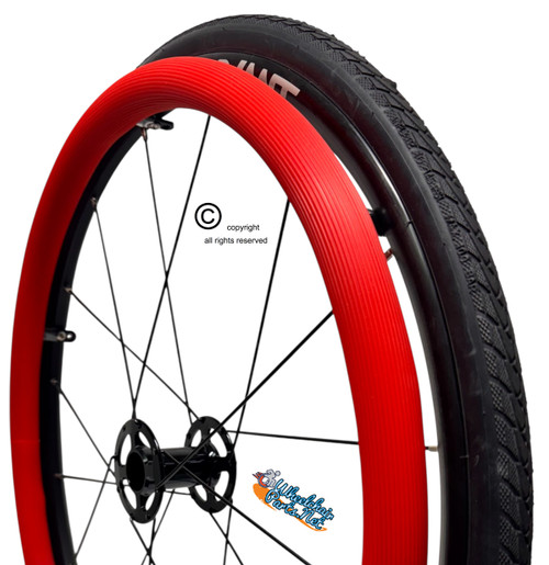 RIB Style RED 24" SUPER GRIP SILICONE PUSH RIM COVERS. PAIR RIB Style RED 24" SUPER GRIP SILICONE PUSH RIM COVERS. PAIR