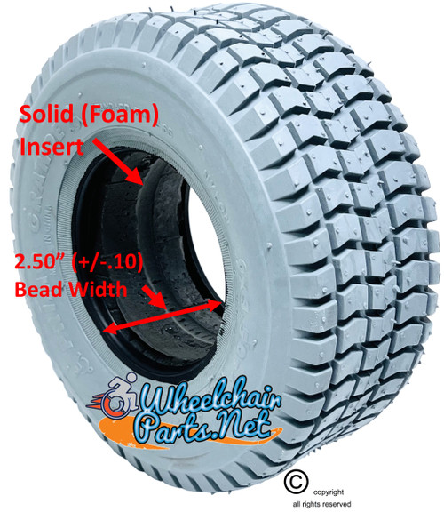 F060- 9X350-4 KNOBBY, FOAM FILL TIRE. PRIMO GRANDE