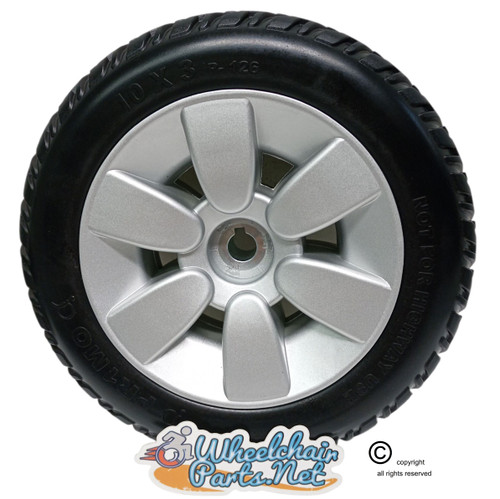 Pride Mobility 10"x3"Rear (Drive) Wheel Assembly for Jazzy Scooters. Sold as Each