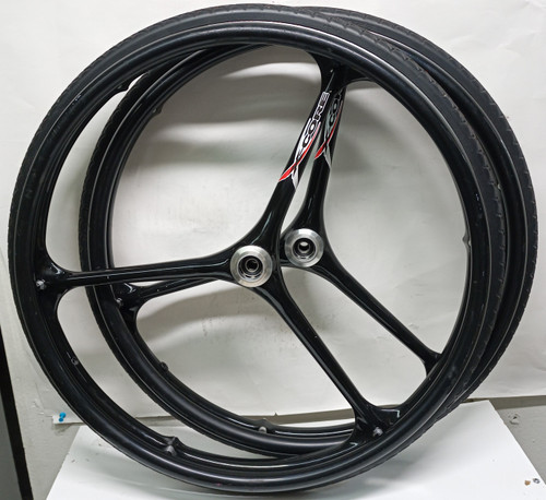 CLEARANCE SET of 2 X-CORE 24" (540m) 3 Spoke Wheel With Solid Shox Tires