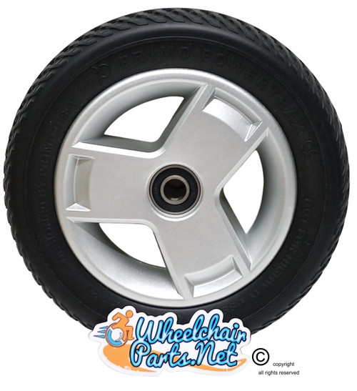 9" Pride Front Wheel Assembly for the Go-Go Sport 4-Wheel Scooter. Sold as each