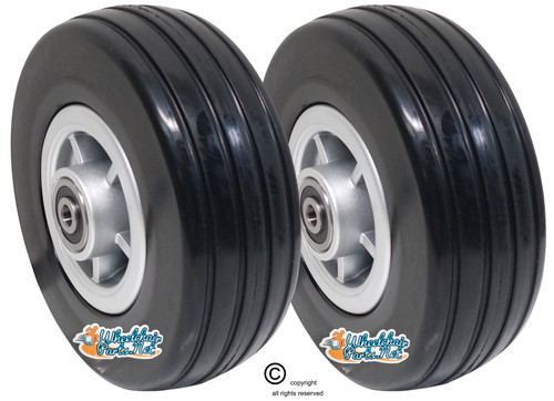 6" x 2" Caster Wheel Assembly for Quantum Q6 Edge & Q6000Z. SET OF TWO. Black/Silver