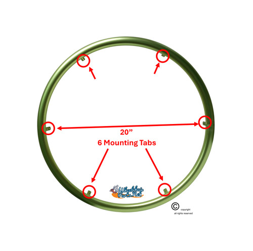 ShivProxiD D-Shape Lime Green Aluminum Pushrim with 6 Mounting TABS. Set of 2