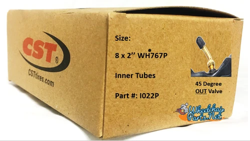 8 x 2" (200 x 50) Standard Inner Tube with 45 Degree Out Valve | Set of 2