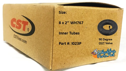 8" x 2" (200 x 50) Standard Inner Tube with 90 Degree Valve | Set of 2