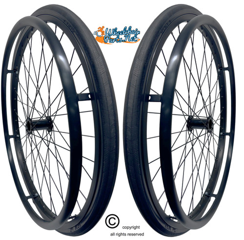SET of 2,  26"x1" (590mm) 36 Spoke Rim with SHOX G1 Solid Tire in BLACK Color