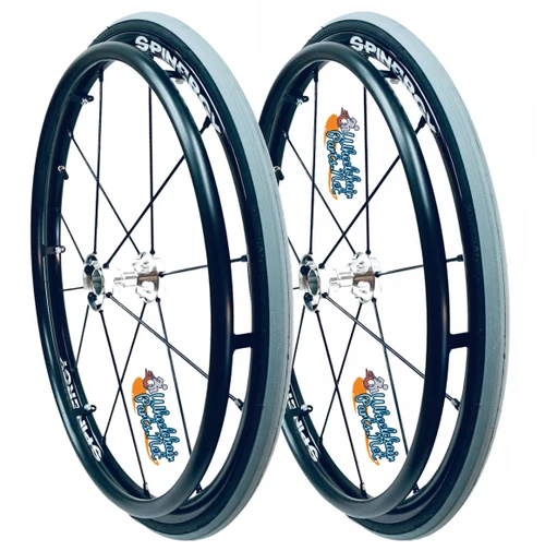 25" SPINERGY 12 SPOKE LX WITH PRIMO RACER TIRES. PAIR