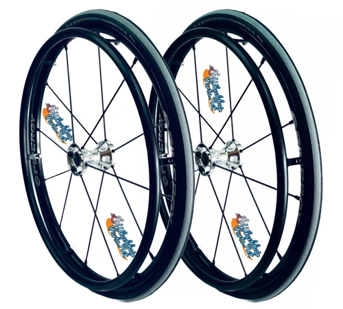 25" SPINERGY 12 SPOKE LX WITH SCHWALBE RIGHT RUN TIRES. PAIR