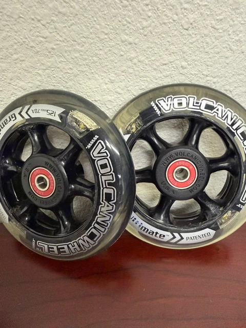 5" x 1" Self-Lighting Wheelchair Caster Wheel with 8 LED Lights & 5/16" ABEC-5 Bearings | Set of 2