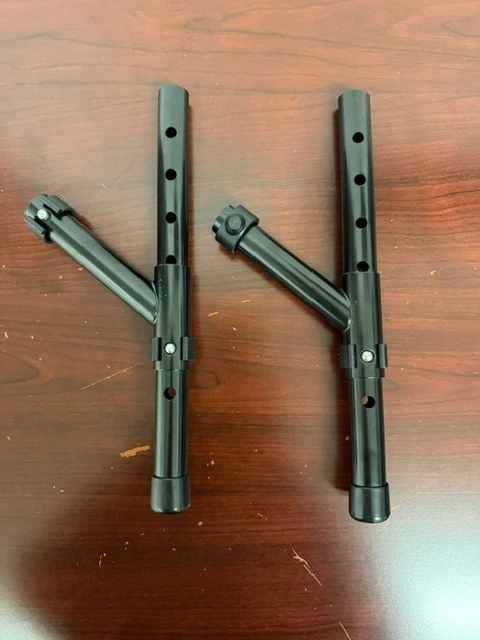 Universal Wheelchair Anti-Tippers, Push-Button Mount, Rubber Tips | Set of 2