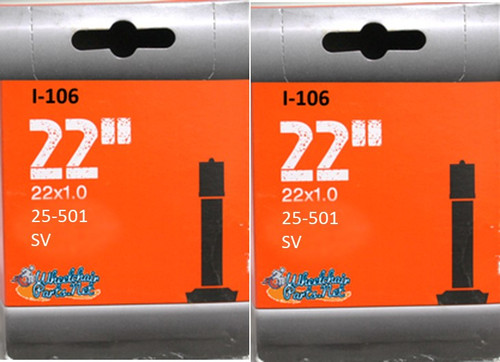 I106P- 25-501 (22X1") High Pressure Inner Tube, Standard Valve. Sold as pair.