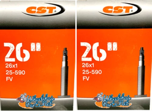 26 x 1" (25-590) High Pressure Inner Tube with French Valve | Set of 2