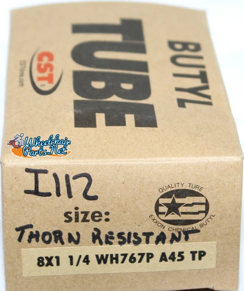 8 x 1 1/4" Thorn Resistant Inner Tube with 45 Degree Valve and Nuts | Set of 2
