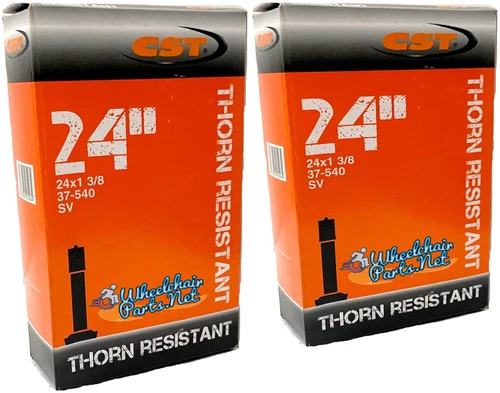 24 x 1 3/8" Thorn Resistant Inner Tube with Standard Valve | Set of 2