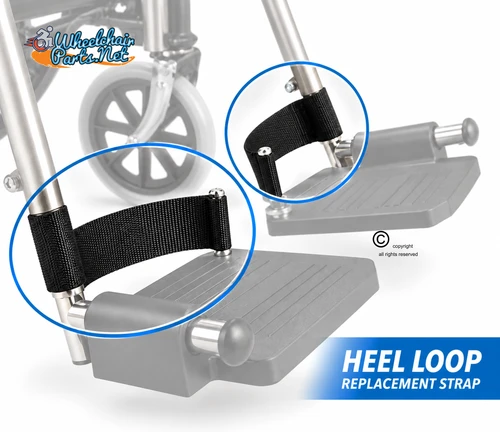 11" Heel Loop, one end wrap around, black 2" Webbing.  Sold as pairs.