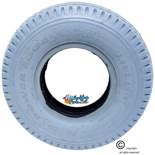 280X250-4 (9 X 2-3/4) SAWTOOTH  TREAD, PNEUMATIC TIRE. SOLD AS PAIR