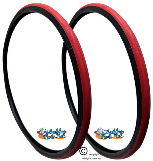 24 X 1" (25-540) Primo Racer, Pneumatic Tire  RED TIRE. SOLD AS PAIR