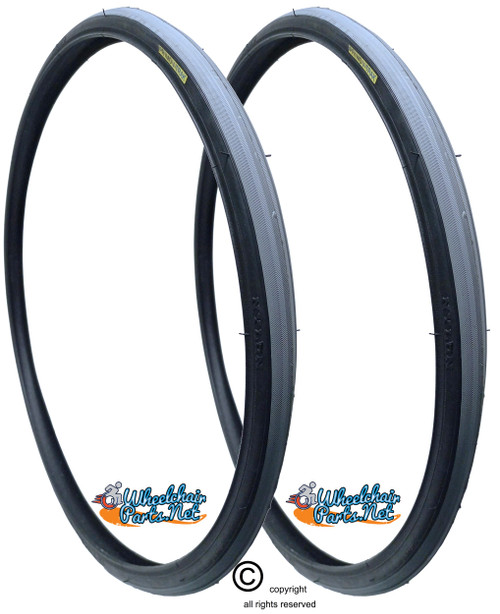 24 X 1"  (25-540) PRIMO, GRAY V-TRAC. AIR PNEUMATIC TIRE. SOLD AS PAIR