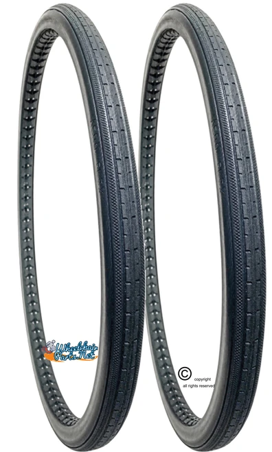 24" x 1-3/8" Dark Gray Round AeroFlex Solid Polyurethane Tire | Set of 2