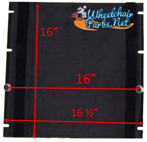 17 X 16"  QUICKIE ULTRA LIGHT NYLON, SLOTTED 4 HOLE SLING SEAT.