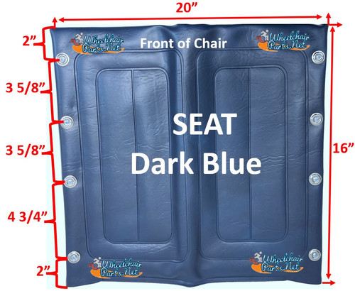 SEAT 20 X 16" INVACARE VINYL. BLACK & BLUE AVAILABLE